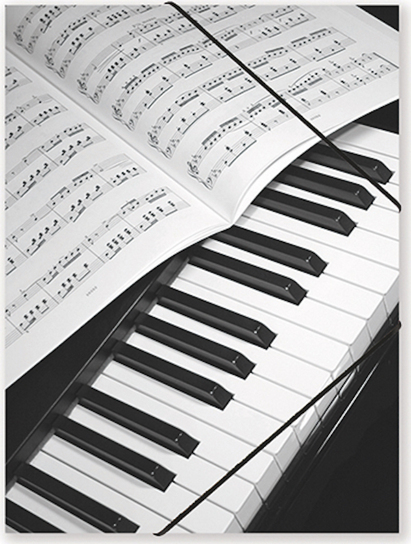 Gummispannmappe Klavier-Notenblatt